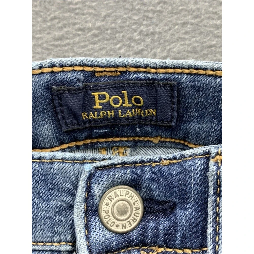 Polo Ralph Lauren Boys Denim Jeans The Aubrie Legging School Blue Size 6